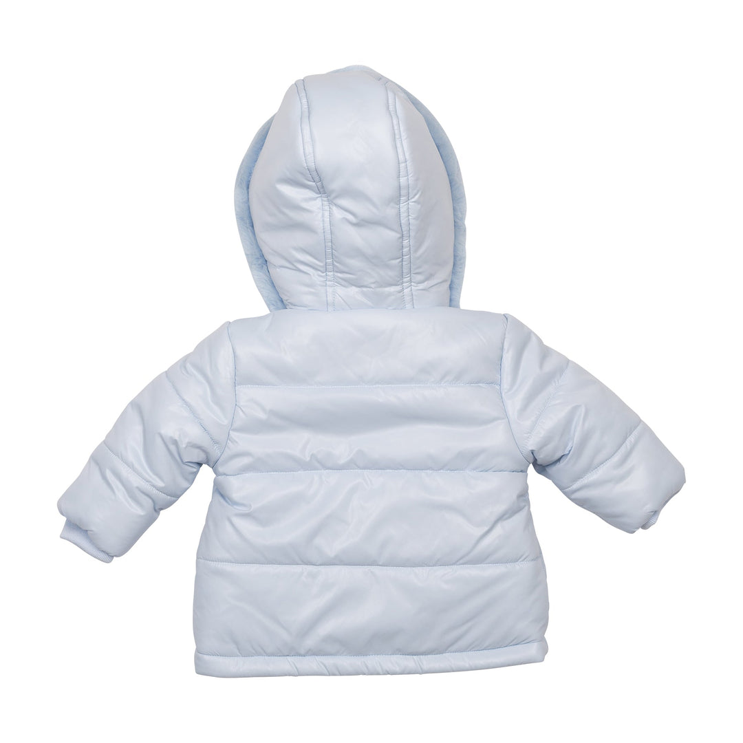 Mintini Boys Baby Blue Coat With Faux Fur Hood - Winter MB6507