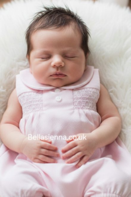 Girls Pink Smocked Romper - MD937