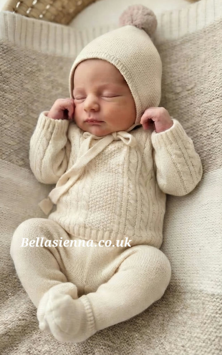Mac ilusion Baby Boys Three Piece Cream Knitted Set - 0201 - (21) Natural