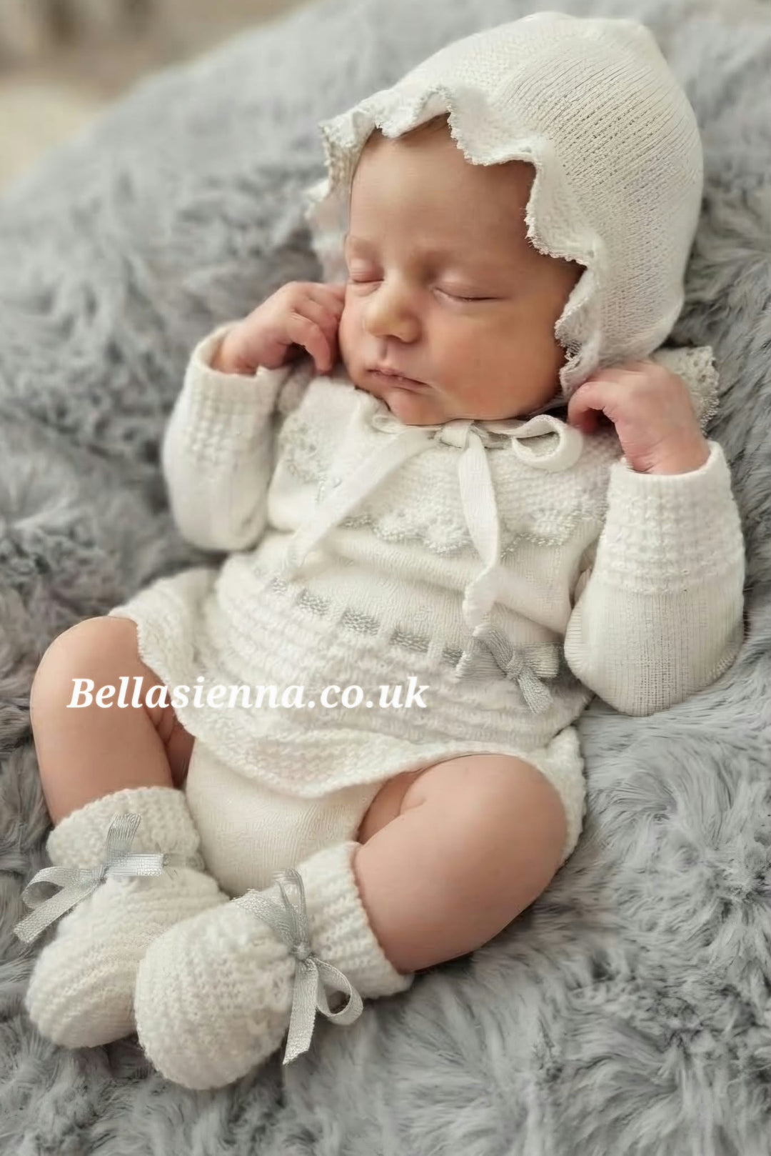 Mac ilusion Baby Girls White & Silver Four Piece Knitted Set - 0234 - (01) - Blanco