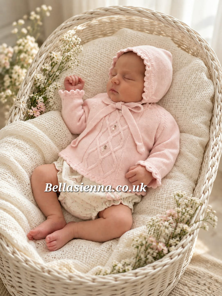 Mac ilusion baby/Newborn Three Piece Outfit For Baby Girl 7828 Pink