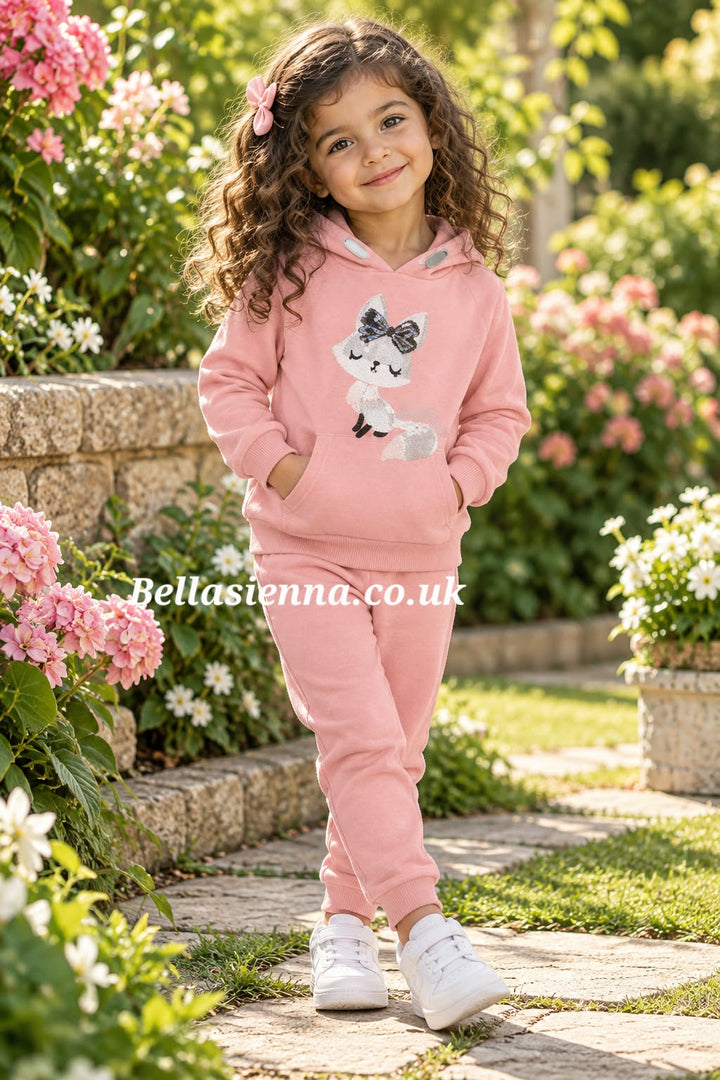 Mayoral Appliqué pink sequin tracksuit for girl 4840