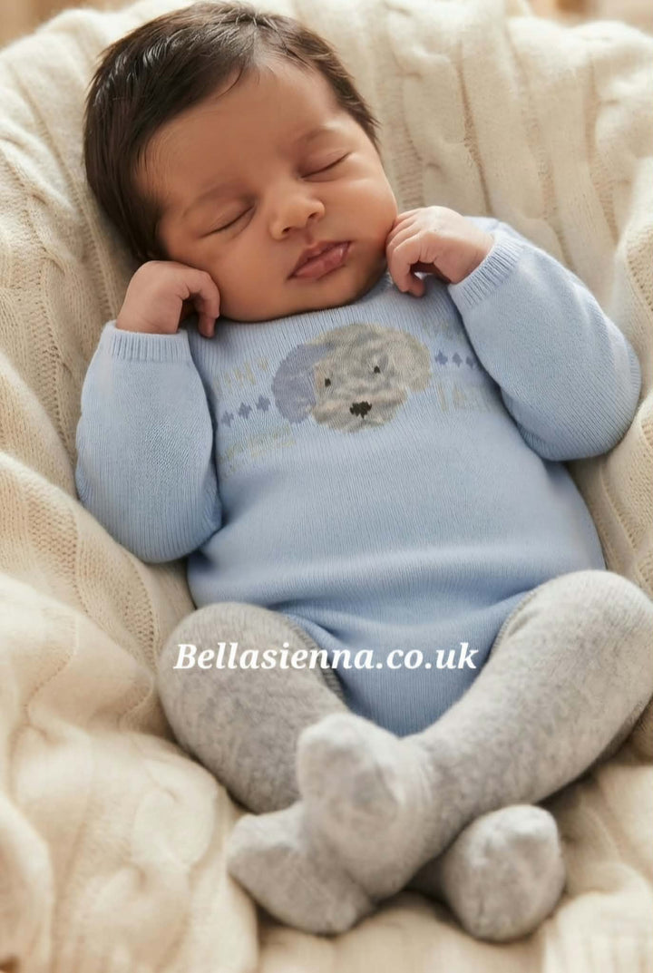 Mayoral ECOFRIENDS knitted romper with tights set newborn Cielo - Blue  2638