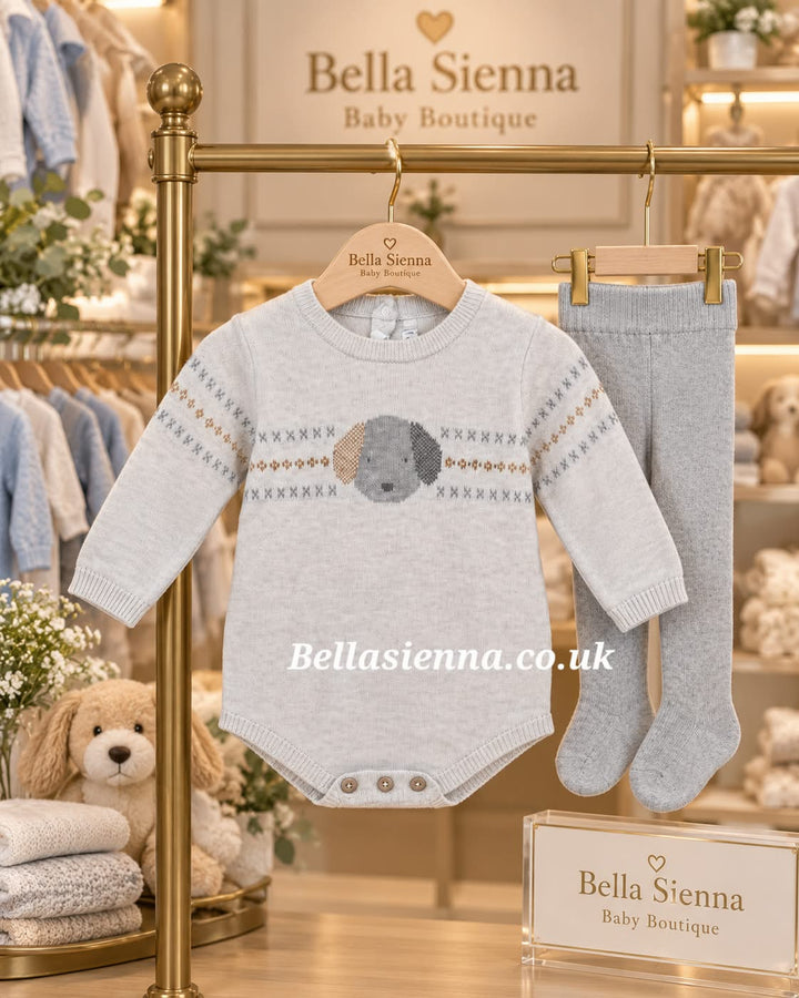 Mayoral ECOFRIENDS knitted romper with tights set newborn milk vig 2638