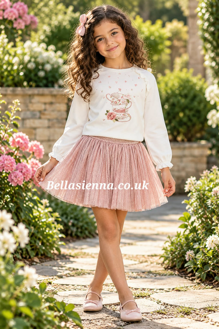Mayoral Girls Skirt Set Pink - 4980