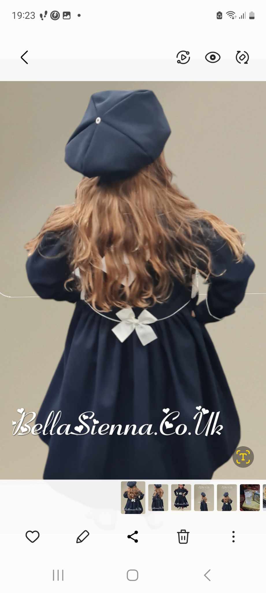 Pretty Originals Hand Smocked Navy & Cream Traditional Style Coat & Matching Hat - MC01409