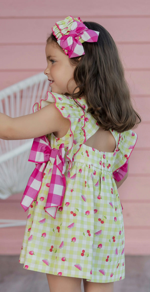 Miranda Girls Headband To Match Cherry, Watermelon & Strawberry Print Dress - 602/V - 1630