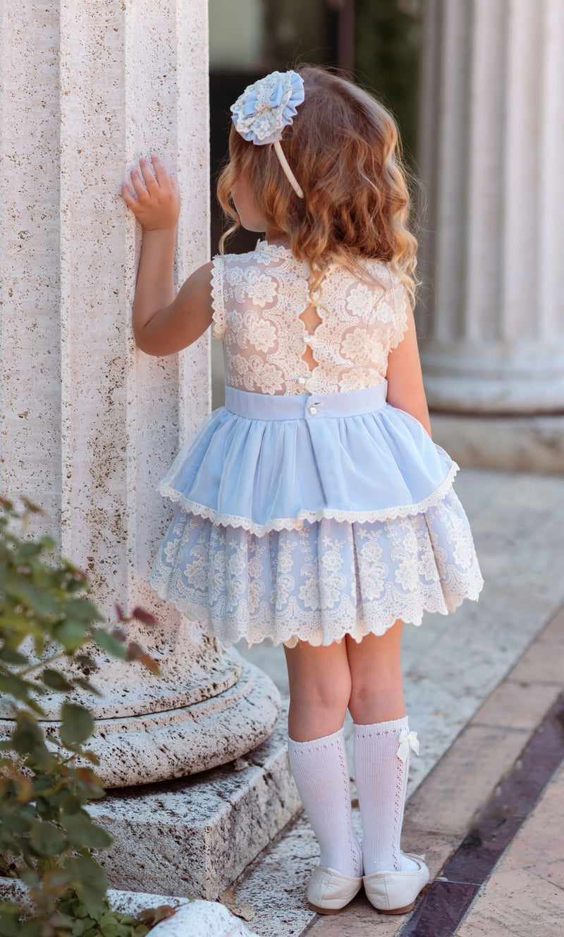 Miranda Blue & Cream Headband To Match Dress - 224 V - 1603