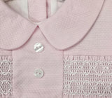 Girls Pink Smocked Romper - MD937