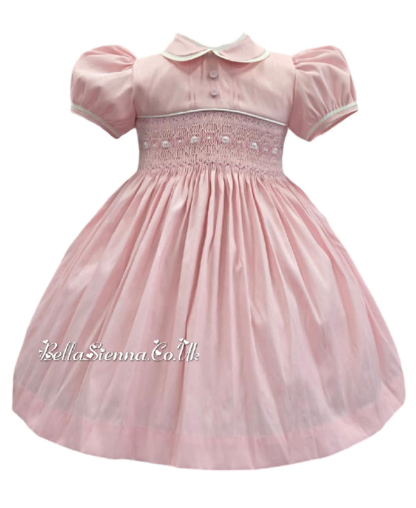 Pretty Originals Hand Smocked "Luxe" Fabric Dress With Built In Underskirt - BD02289 - Pink