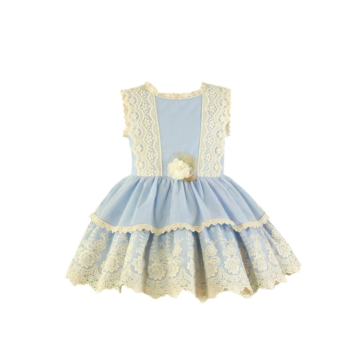 Miranda Blue & Cream Dress - 0224 V