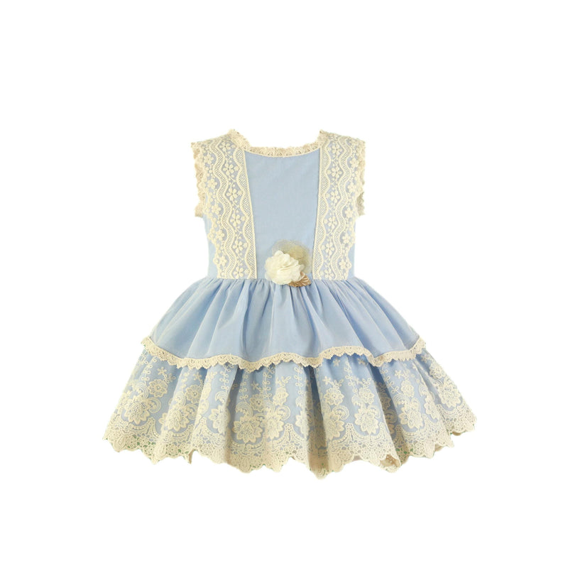 Miranda Blue & Cream Dress - 0224 V