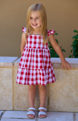 Rapife Girls Red & White Check Dress - 5015