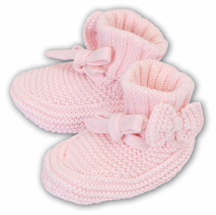 Sarah Louise Pink Knitted Booties - 004406UP