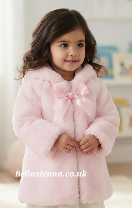 Miranda Pink Faux Fur Coat With Hood 105/A