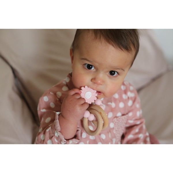 Nibbling Petal Pink Rattle Teething Toy