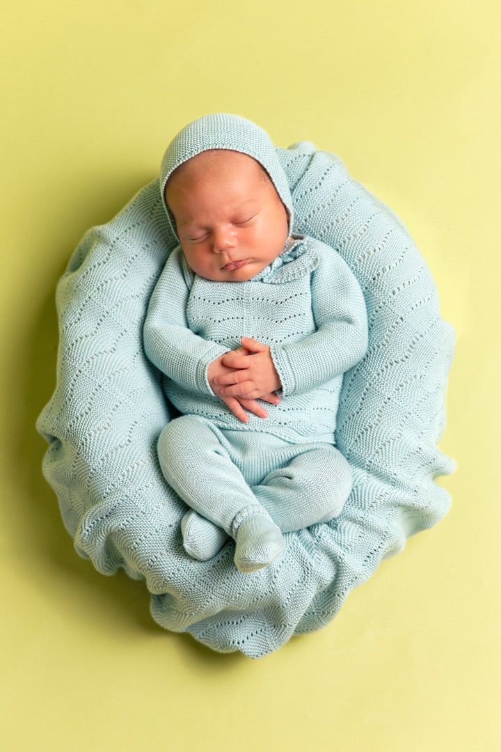 Mac ilusion Baby Boys Three Piece Knitted Set - 0001G - Brisa - Blue