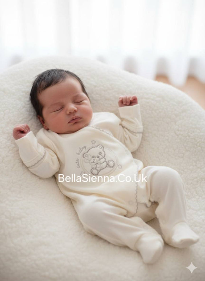 Sofia "Pajac Bobo" Pink 100% Cotton Babygrow - Sleepsuit With Built In Mittens