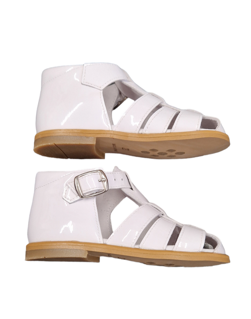 Pretty Originals Boys White Patent Leather Sandals - UP00255