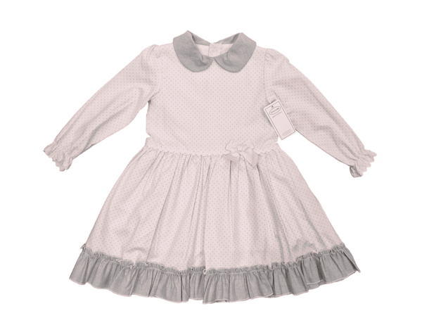 Eva Class *Girls Winter Pink/ Grey Spot Dress
