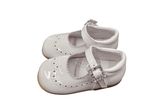 Pretty Originals White Patent Brogue Style Leather Mary Jane Shoes With Diamante Buckle - UE15205D