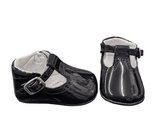 Pretty Originals Unisex Navy Patent Leather Soft Sole T-Bar Pram Shoes - UE03180