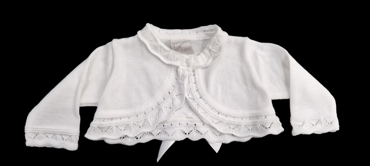 Pretty Originals White Bolero Cardigan With Bow - JP05130