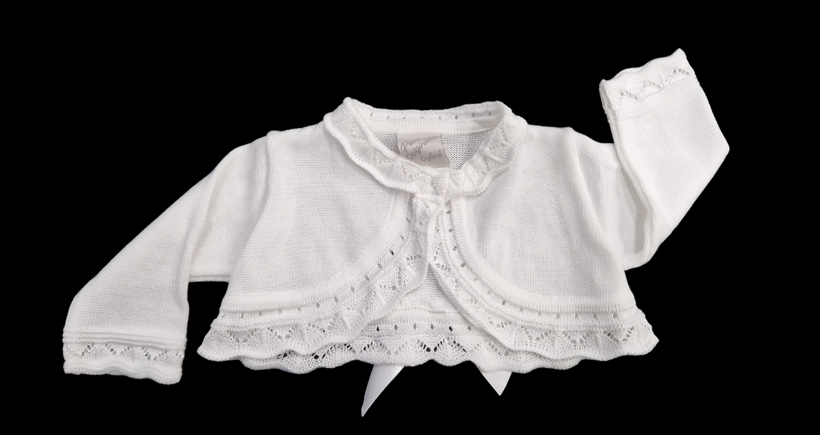 Pretty Originals White Bolero Cardigan With Bow JP05130 Bella Sienna