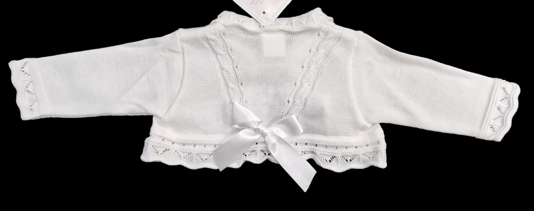 Pretty Originals White Bolero Cardigan With Bow - JP05130
