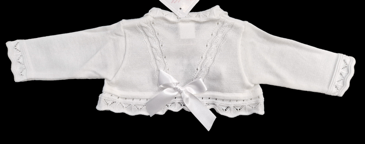 Pretty Originals White Bolero Cardigan With Bow - JP05130