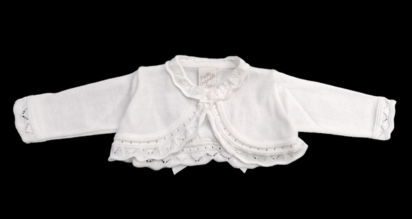 Pretty Originals White Bolero Cardigan With Bow - JP05130