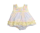 Lor Miral Multicoloured Pastel Colours Baby Dress & Matching Pants - 41008