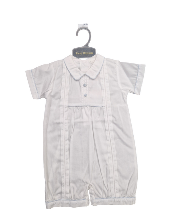 Pretty Orginals Boys White & Blue Traditional Romper - Christening - DL61538