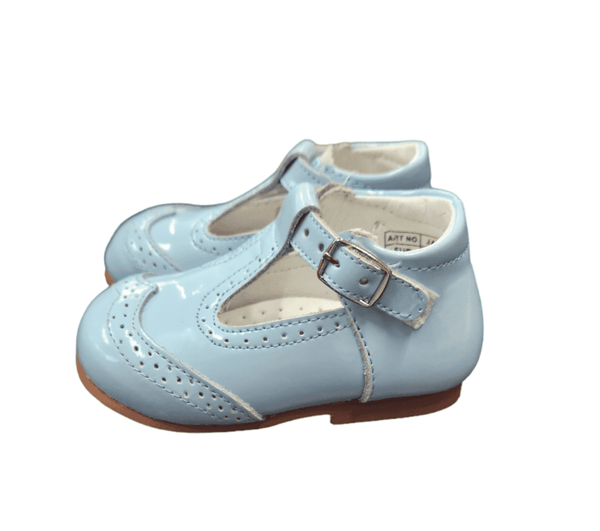 Beau Kid Boys Sky Blue Patent Leather Shoes - Jack