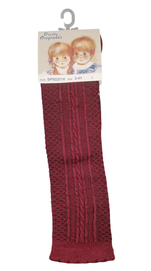 Pretty Originals Burgundy Unisex Knee High Socks SP50201X