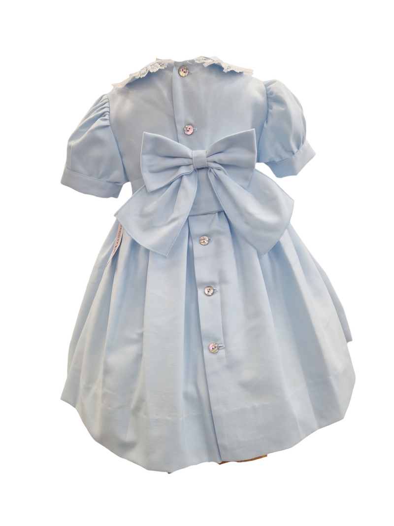 AW24 Naxos Baby Blue & Pink Smocked Dress - 7425