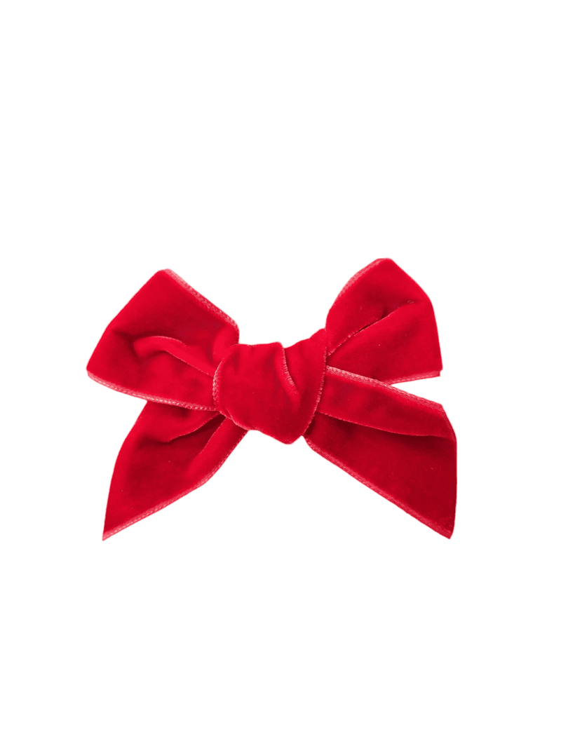 Calamaro Red Velour Hair Bow -77028