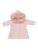 Mac ilusion Pink Kintted Jacket With Fur Trim -9098
