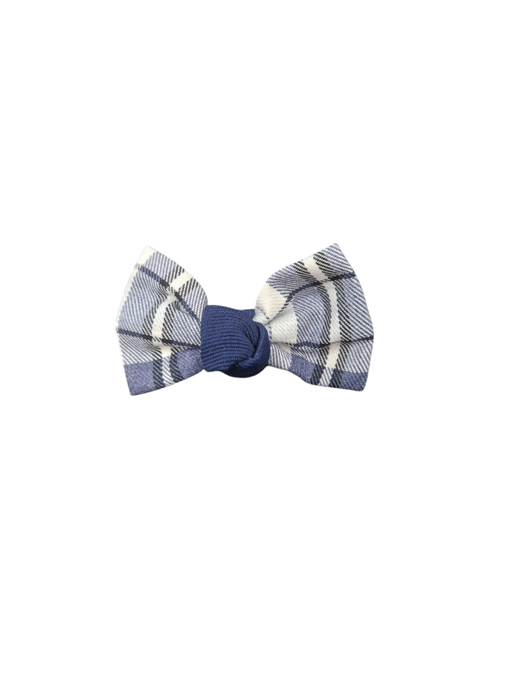 Cuka Navy Check Bow Hair Clip To match - 84291 & 84280