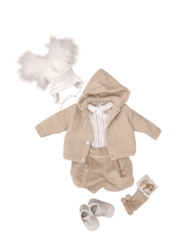 Sarah Louise Chunky Knitted Jacket -  008067 - Beige