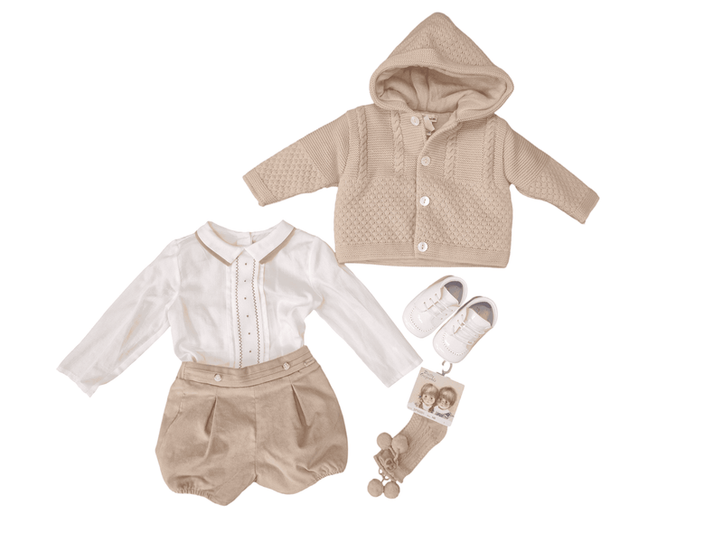 Sarah Louise Chunky Knitted Jacket -  008067 - Beige