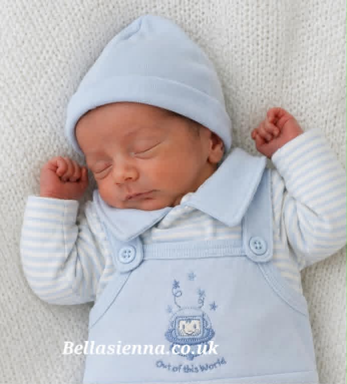 Premature Baby Boys All In One Outfit With Matching Hospital Cap - PB20-328
