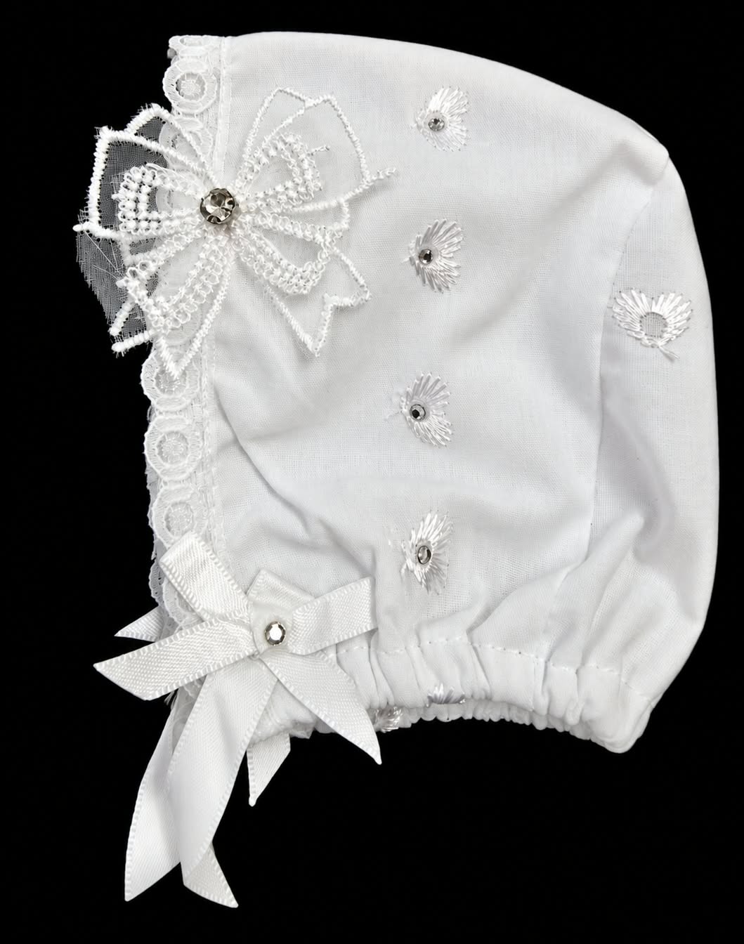 Premature Baby Up to 3lb Day Gown With Matching Bonnet & Swarovski Diamante Detail