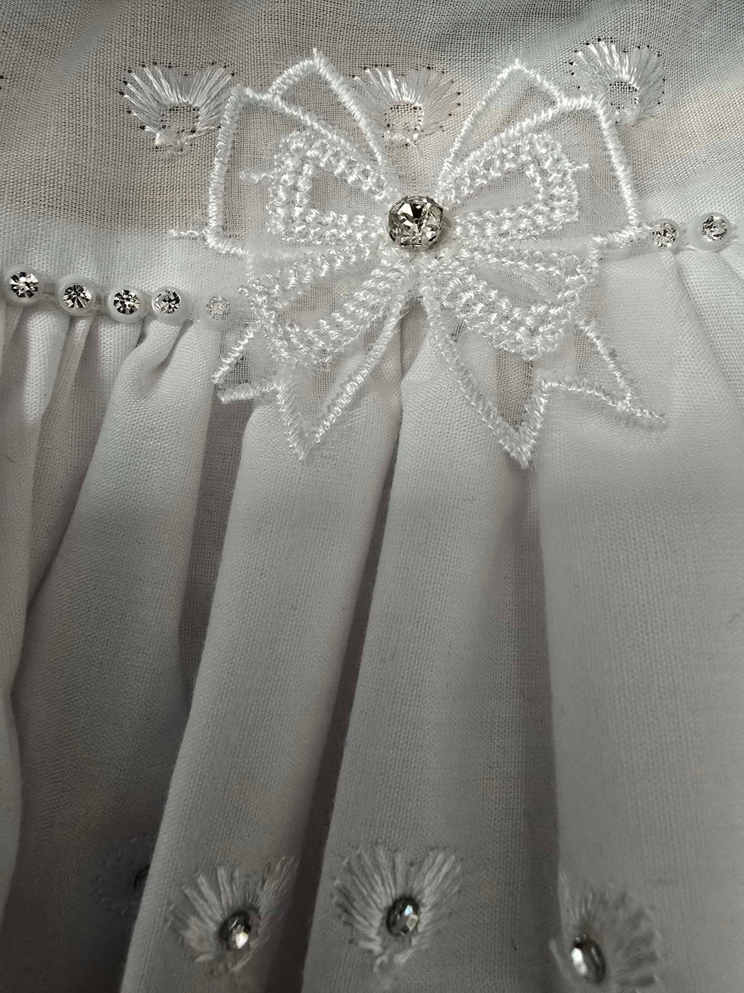 Premature Baby Up to 3lb Day Gown With Matching Bonnet & Swarovski Diamante Detail