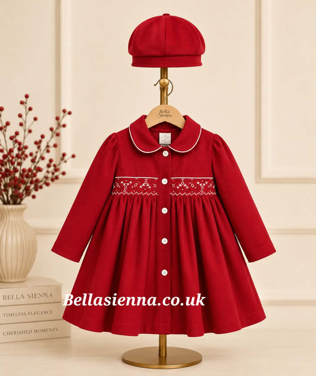 Pretty Originals Red Traditional Coat & Hat
