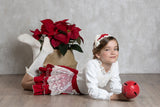 Abuela Tata Red & Cream Skirt & Blouse Set - 3399345