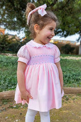 AW24 Naxos Pink Hair Bow To Match The Smocked Dress