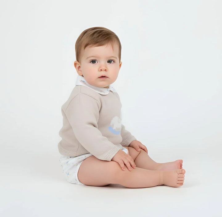 Beige/Natural Rocking Horse Two Piece Pants Set - B097501530