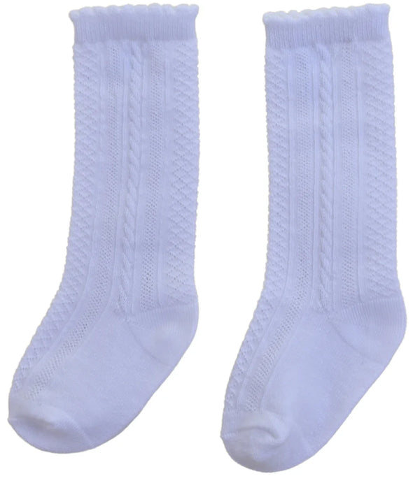 Pack of 2 Pairs Of Unisex Classic Knee High Socks - Ivory