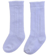 Pack of 2 Pairs Of Unisex Classic Knee High White Socks